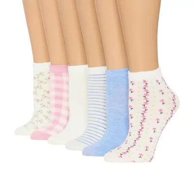 Mixit Womens 6 Pair Low Cut Socks