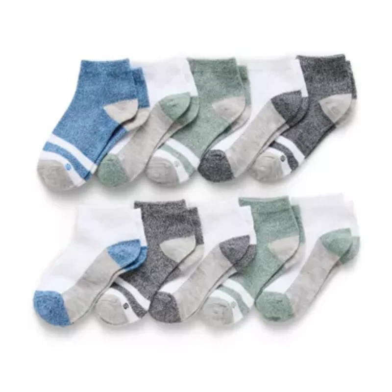 Thereabouts Little & Big Kid Boys Quarter Ankle Socks