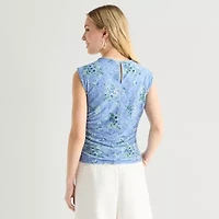 by&by Womens Juniors Mock Neck Sleeveless Blouse