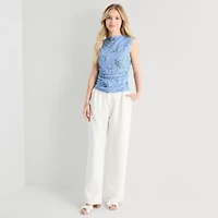 by&by Womens Juniors Mock Neck Sleeveless Blouse