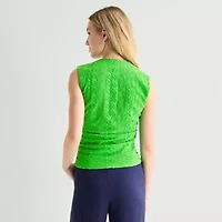 by&by Womens Juniors Square Neck Sleeveless Tank Top