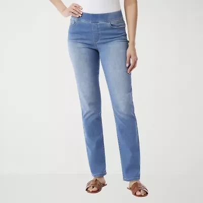 Gloria Vanderbilt Womens Amanda Pull On Knit Denim Jean