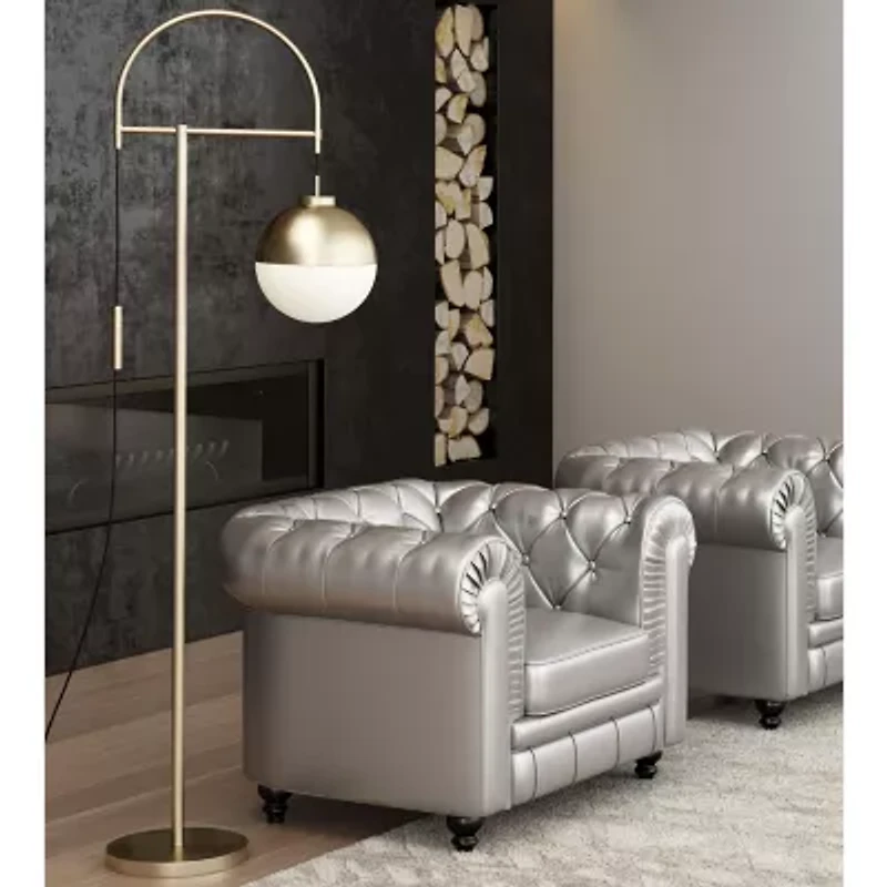 Zuo Modern Waterloo Bronze Electroplated Steel And Frosted Glass Floor Lamp