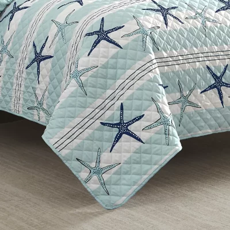 Avanti Starfish Stripe Reversible Quilt Set