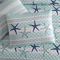 Avanti Starfish Stripe Reversible Quilt Set
