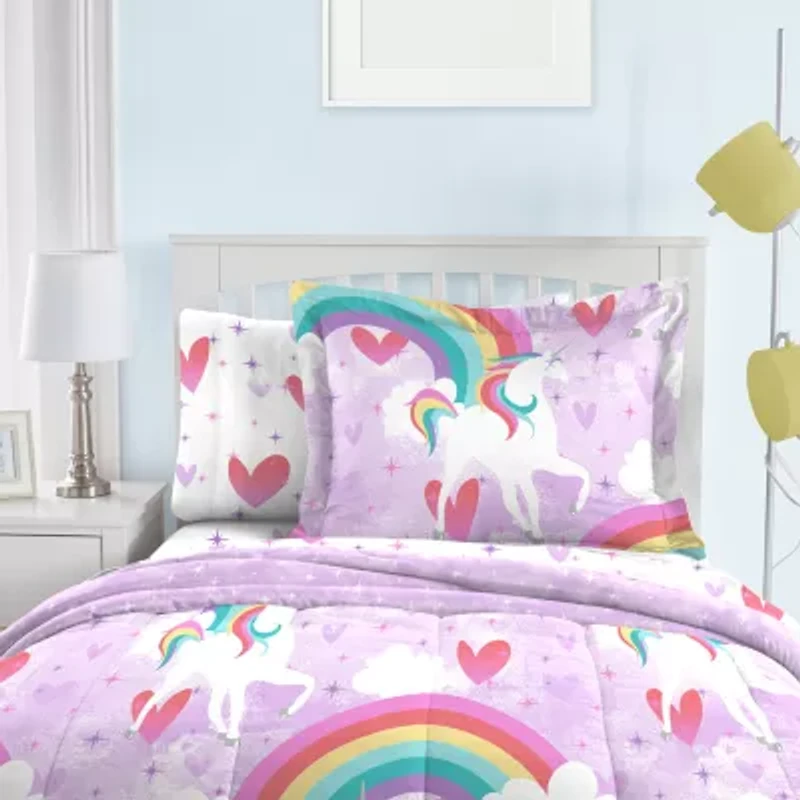 Dream Factory Unicorn Rainbow 5-pc. Complete Bedding Set with Sheets