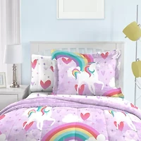 Dream Factory Unicorn Rainbow 5-pc. Complete Bedding Set with Sheets