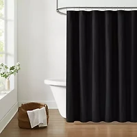 Brooklyn Loom Solid Cotton Percale Shower Curtain