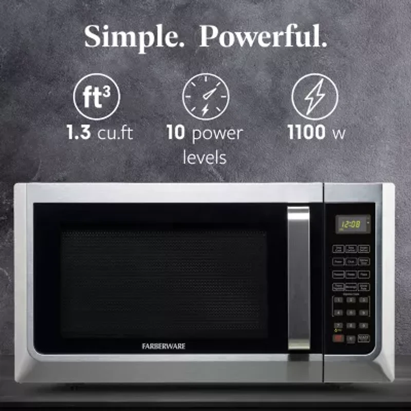 Farberware FMG13SS 1.3 Microwave Oven w LED Light/SENSOR 1100 Watts