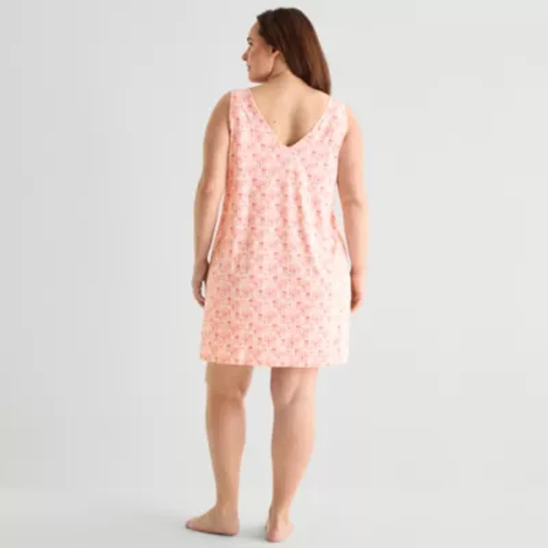 Ambrielle Womens Sleeveless V Neck Nightshirt
