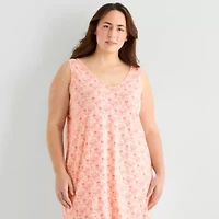 Ambrielle Womens Sleeveless V Neck Nightshirt