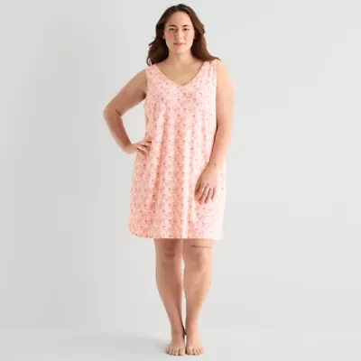 Ambrielle Womens Sleeveless V Neck Nightshirt