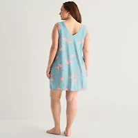 Ambrielle Womens Sleeveless V Neck Nightshirt