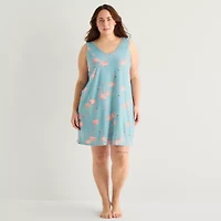 Ambrielle Womens Sleeveless V Neck Nightshirt
