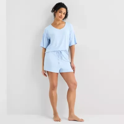 Ambrielle Dream Cool Womens V Neck Short Sleeve Pajama Top