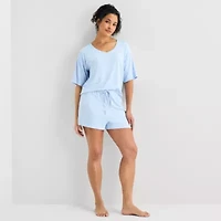 Ambrielle Dream Cool Womens V Neck Short Sleeve Pajama Top