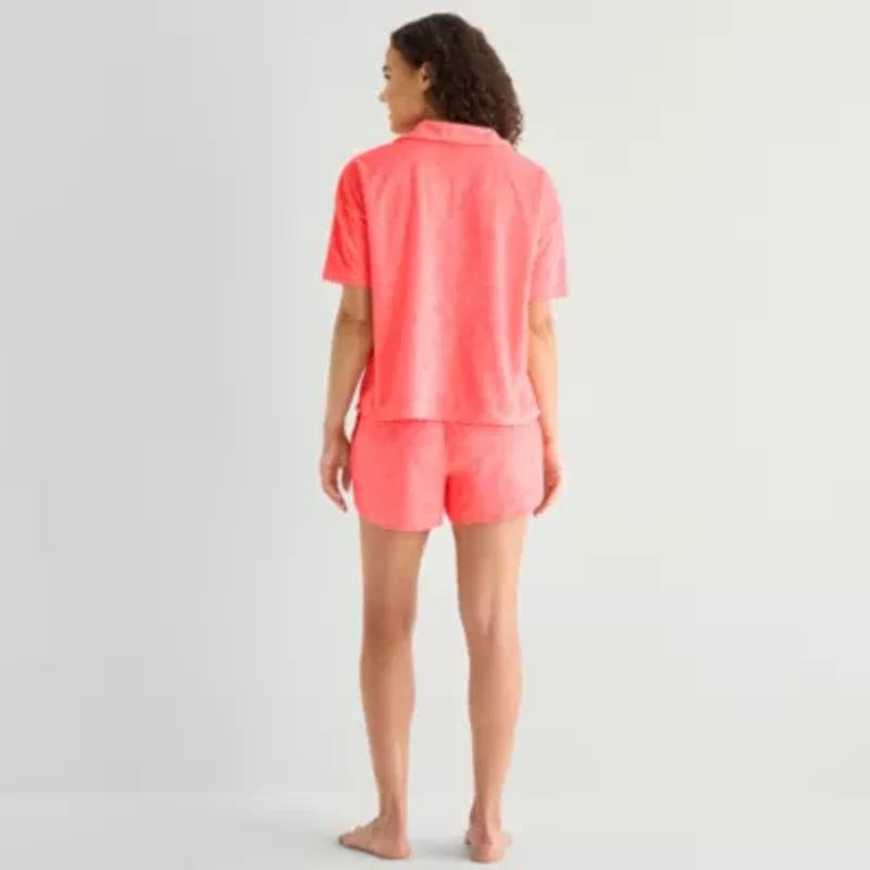 Sleep Chic Womens Short Sleeve Pajama Sets