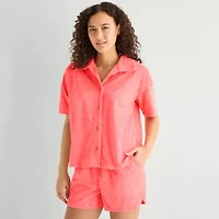 Sleep Chic Womens Short Sleeve Pajama Sets