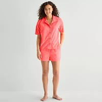 Sleep Chic Womens Short Sleeve Pajama Sets