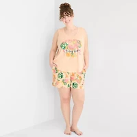 Sleep Chic Womens Scoop Neck Sleeveless Plus Pajama Top
