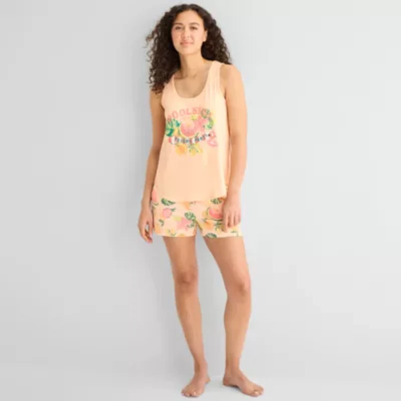 Sleep Chic Womens Scoop Neck Sleeveless Pajama Top