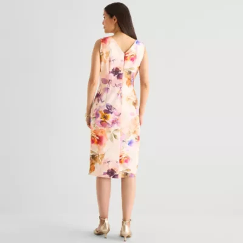 Maya Brooke Womens Floral Jacket Dress