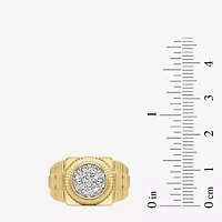 G-H / Si2) Mens / CT. T.W. Lab Grown White Diamond 14K Gold Over Silver Fashion Ring
