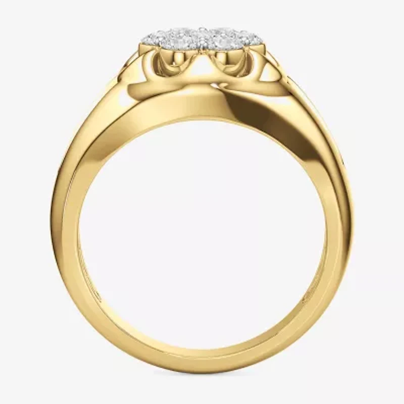 G-H / Si2) Mens CT. T.W. Lab Grown White Diamond 14K Gold Over Silver Fashion Ring