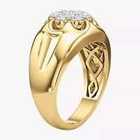 G-H / Si2) Mens CT. T.W. Lab Grown White Diamond 14K Gold Over Silver Fashion Ring