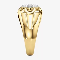 G-H / Si2) Mens CT. T.W. Lab Grown White Diamond 14K Gold Over Silver Fashion Ring