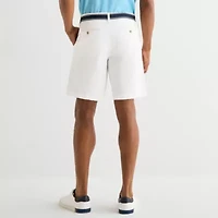 U.S. Polo Assn. Belted Flat Front Mens 9" Stretch Fabric Chino Short