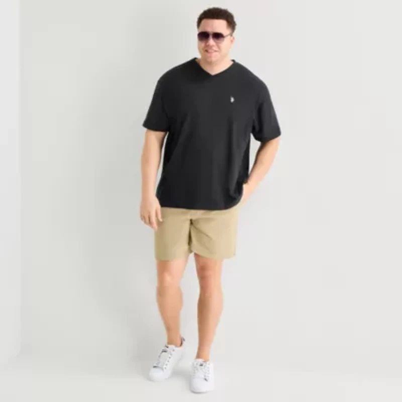 U.S. Polo Assn. Mens V Neck Short Sleeve Stretch Fabric Big and Tall T-Shirt