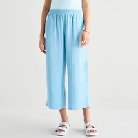 Hurley Womens Juniors Wide Leg Mid Rise Pull-On Pant