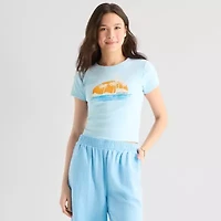 Hurley Womens Juniors Crew Neck Short Sleeve Fitted Graphic T-Shirt