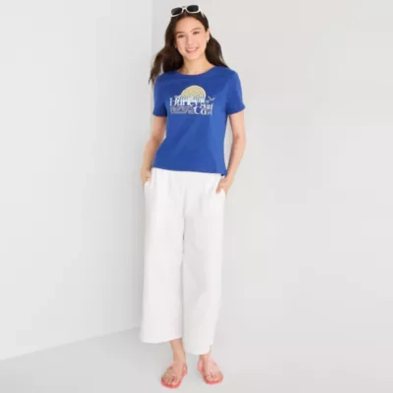 Hurley Womens Juniors Crew Neck Short Sleeve Regular Fit Graphic T-Shirt