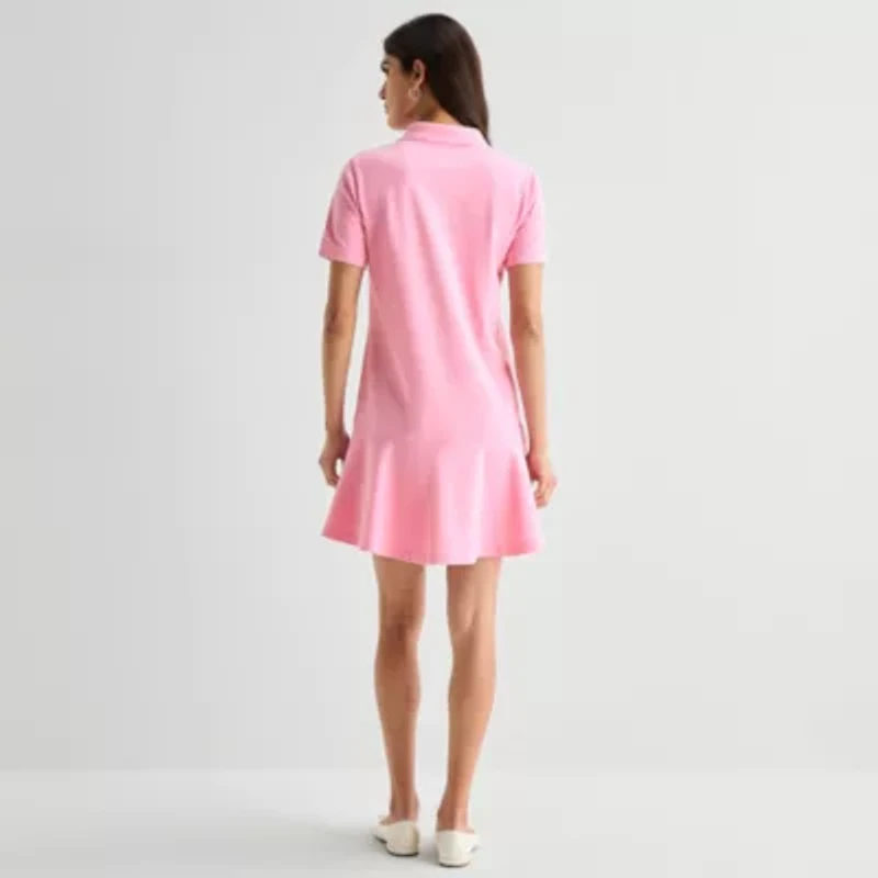 St. John's Bay Womens Short Sleeve Drop Waist Dress