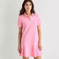 St. John's Bay Womens Short Sleeve Drop Waist Dress