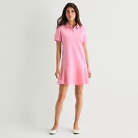 St. John's Bay Womens Short Sleeve Drop Waist Dress