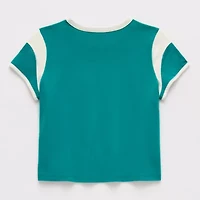 Thereabouts Little & Big Kid Girls Crew Neck Short Sleeve Regular Fit Graphic T-Shirt