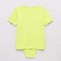 Thereabouts Little & Big Kid Boys Bodysuit Closure Easy-on + Easy-off Adaptive Crew Neck Short Sleeve