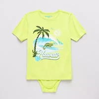 Thereabouts Little & Big Kid Boys Bodysuit Closure Easy-on + Easy-off Adaptive Crew Neck Short Sleeve