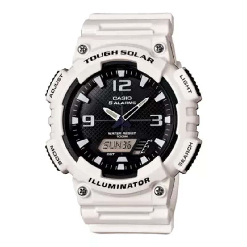 Casio Mens White Strap Watch Aqs810wc-7avcf