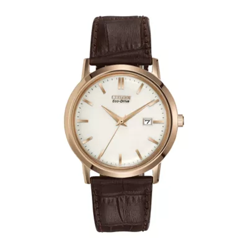 Citizen Corso Mens Brown Leather Strap Watch Bm7193-07b