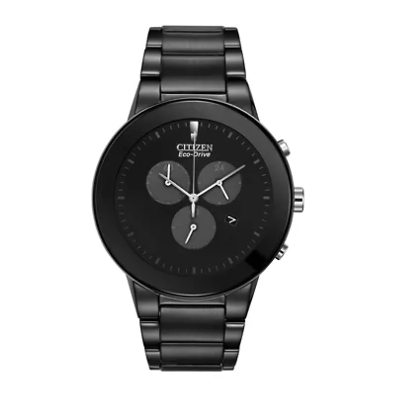 Citizen Axiom Mens Chronograph Black Stainless Steel Bracelet Watch At2245-57e