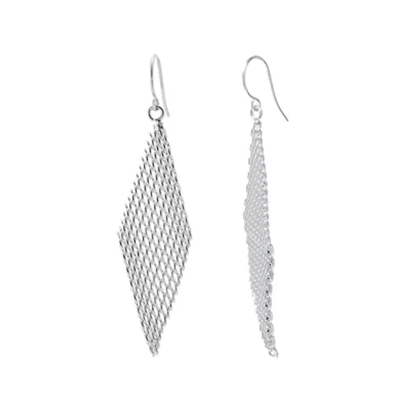 Silver Reflections Womens Pure Silver Over Brass Drop Earrings