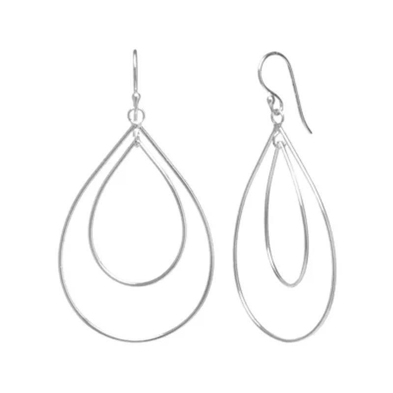 Silver Reflections Womens Pure Silver Over Brass Drop Earrings