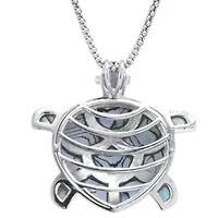 Turtle Womens Genuine Abalone Sterling Silver 18 Inch Pendant Necklace