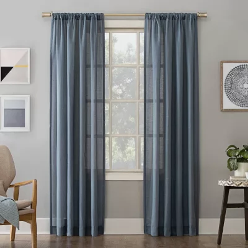 No 918 Amalfi Rod Pocket Sheer Single Curtain Panel