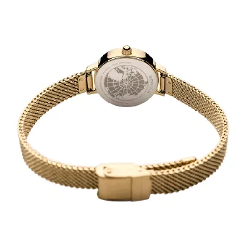 Bering Womens Gold Tone Stainless Steel 2-pc. Watch Boxed Set 11022-334-1-Gwp190