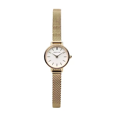 Bering Womens Gold Tone Stainless Steel 2-pc. Watch Boxed Set 11022-334-1-Gwp190
